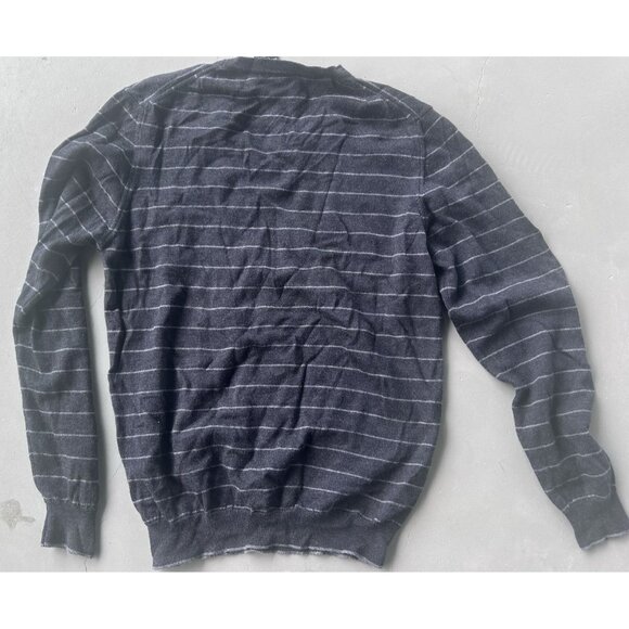 Marco Fiori Sweater Men's Size Large V-Neck Wool Striped Outdoor Black - Picture 6 of 8